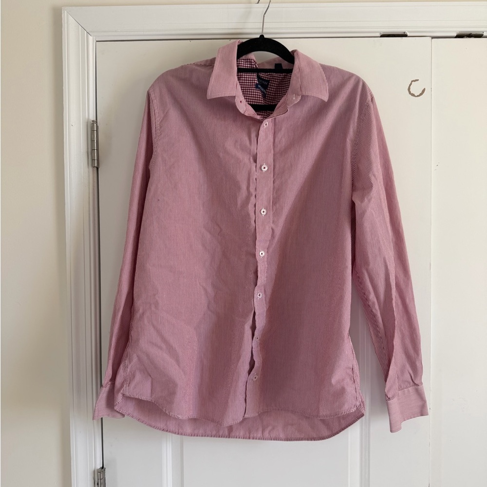 Red striped dress shirt